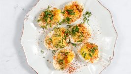 Keto Miso Deviled Eggs