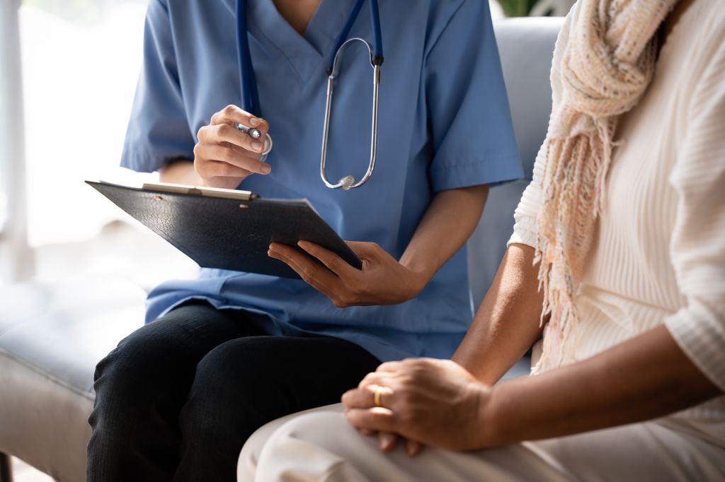 Woman at doctor's appointment
