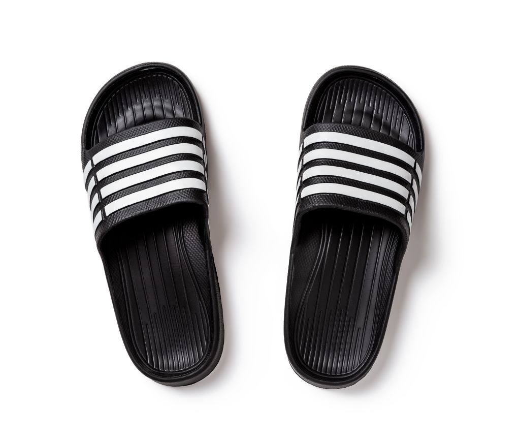 Black rubber slippers 