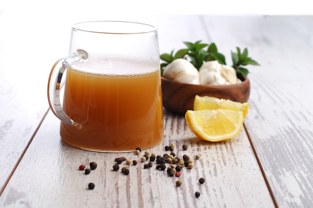 Bone broth in a cup
