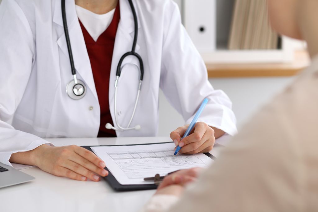 patient at a doctor's appointment