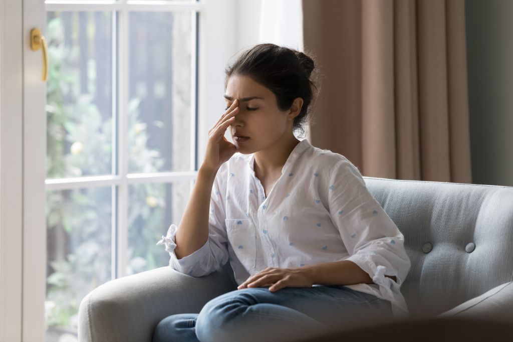 Woman with a headache 