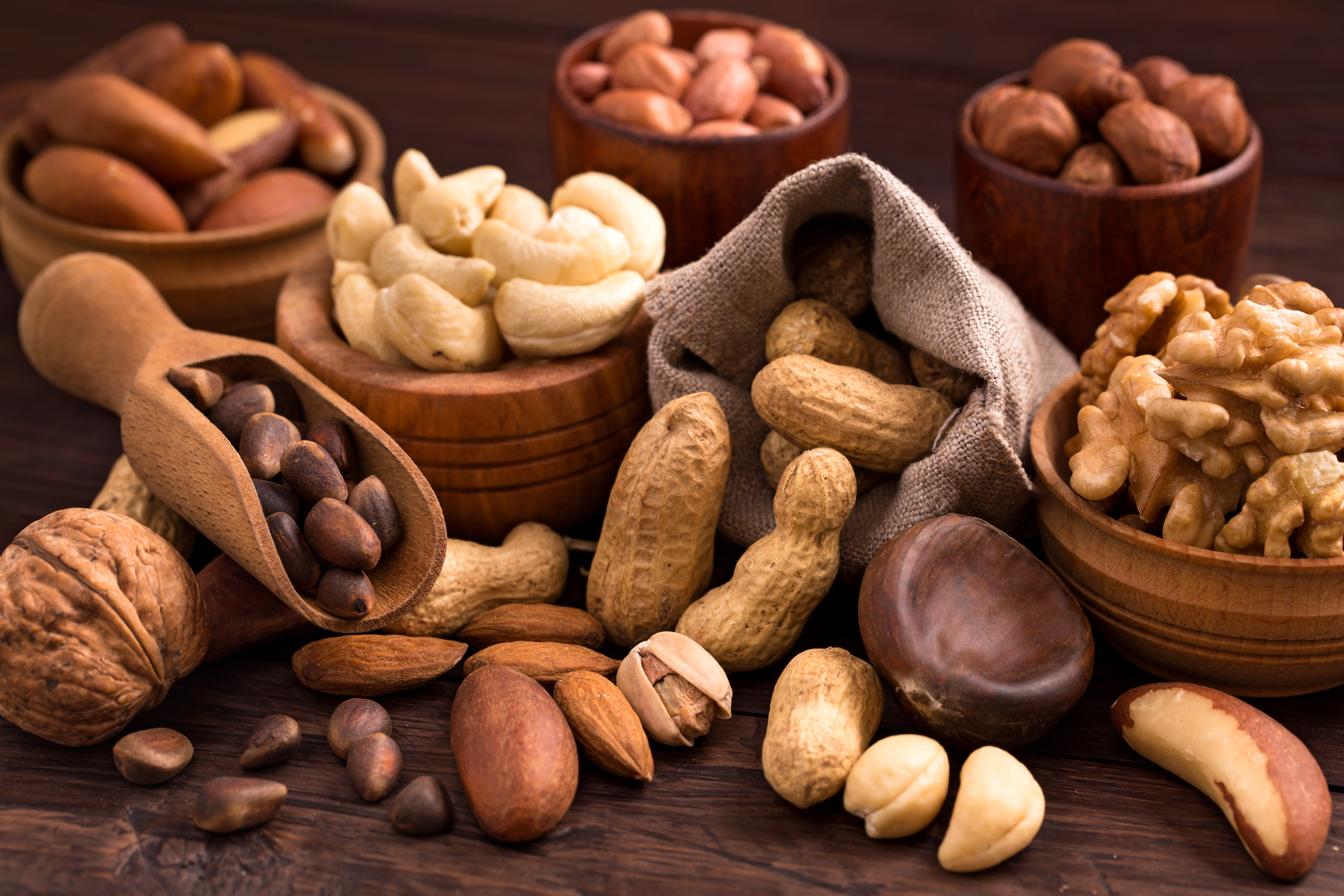 Different types of nuts 