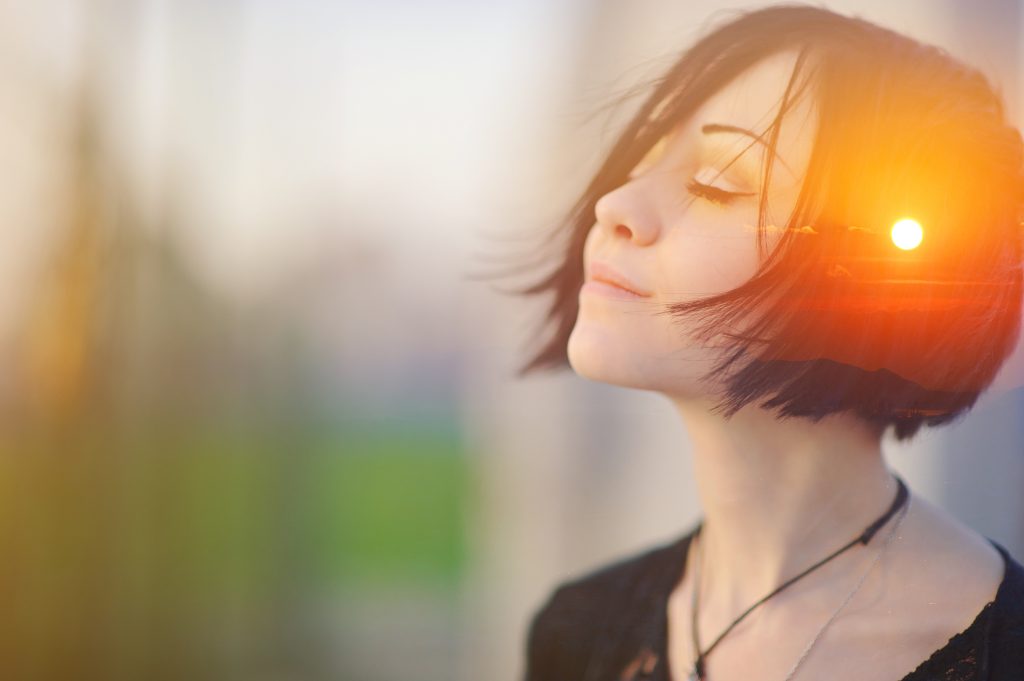 Woman enjoying the sunshine 