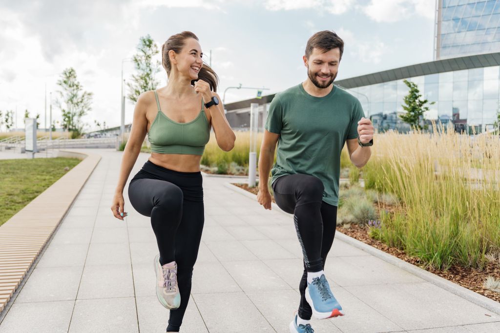 Couple exercising