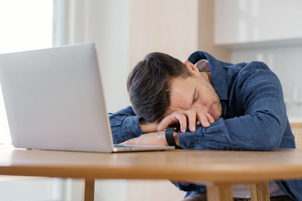 Man feeling exhausted