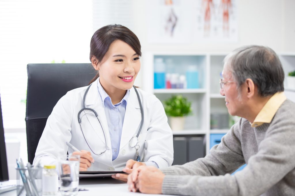 Doctor with patient