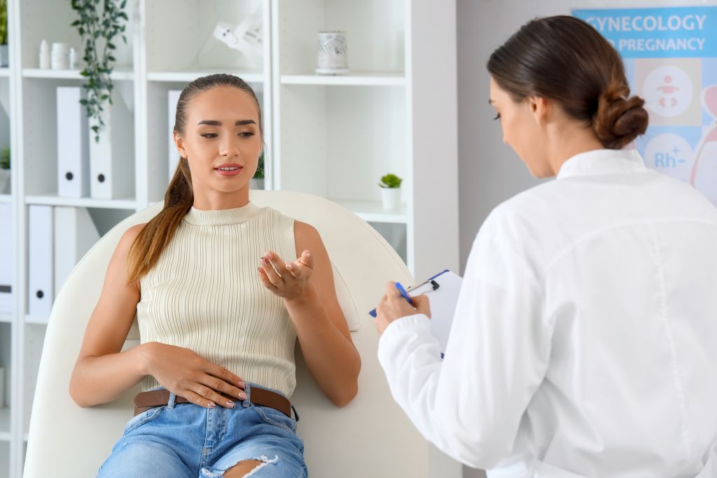 Woman talking to a gynecologist