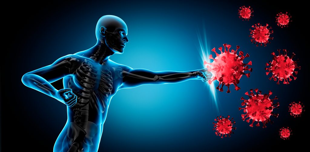 Body fighting infection concept