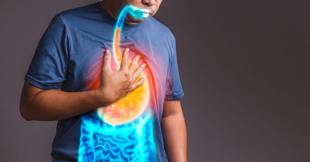 Man with acid reflux 