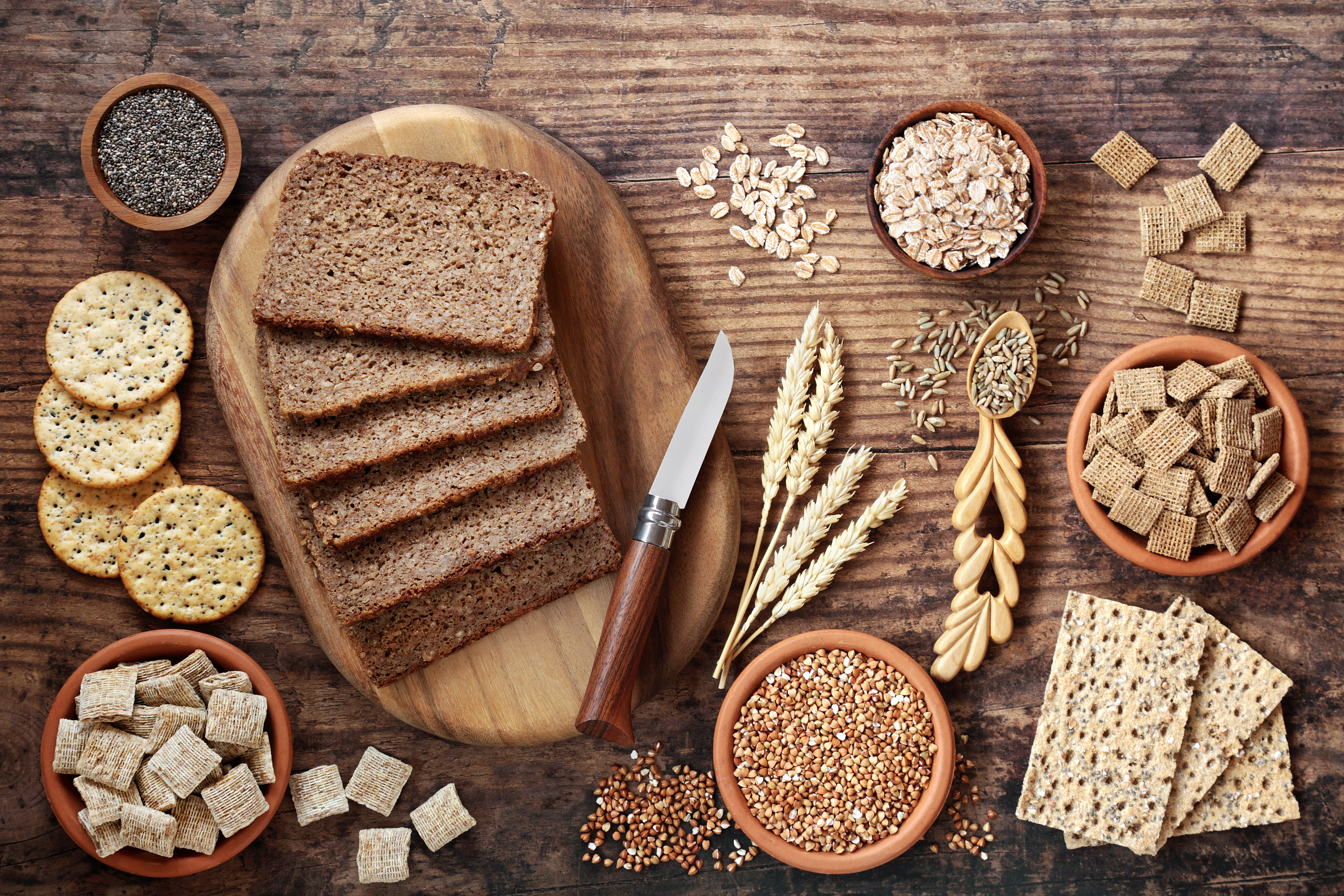 Assortment of high-fiber foods
