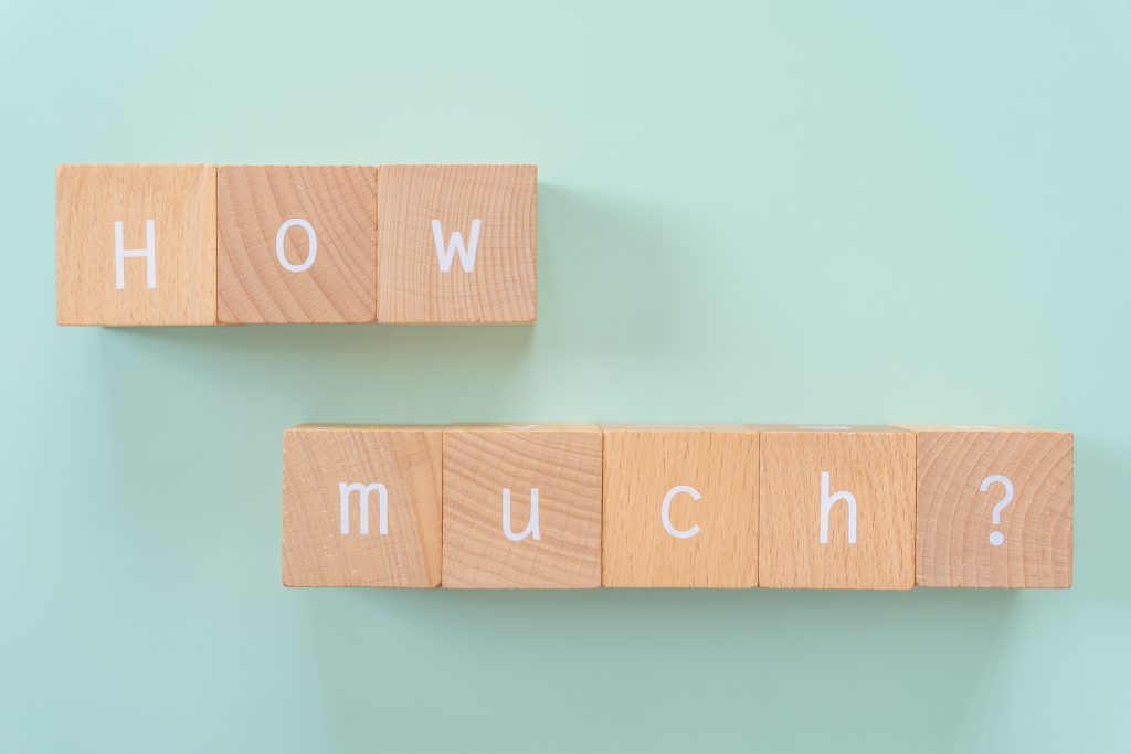 How much? Spelled in blocks