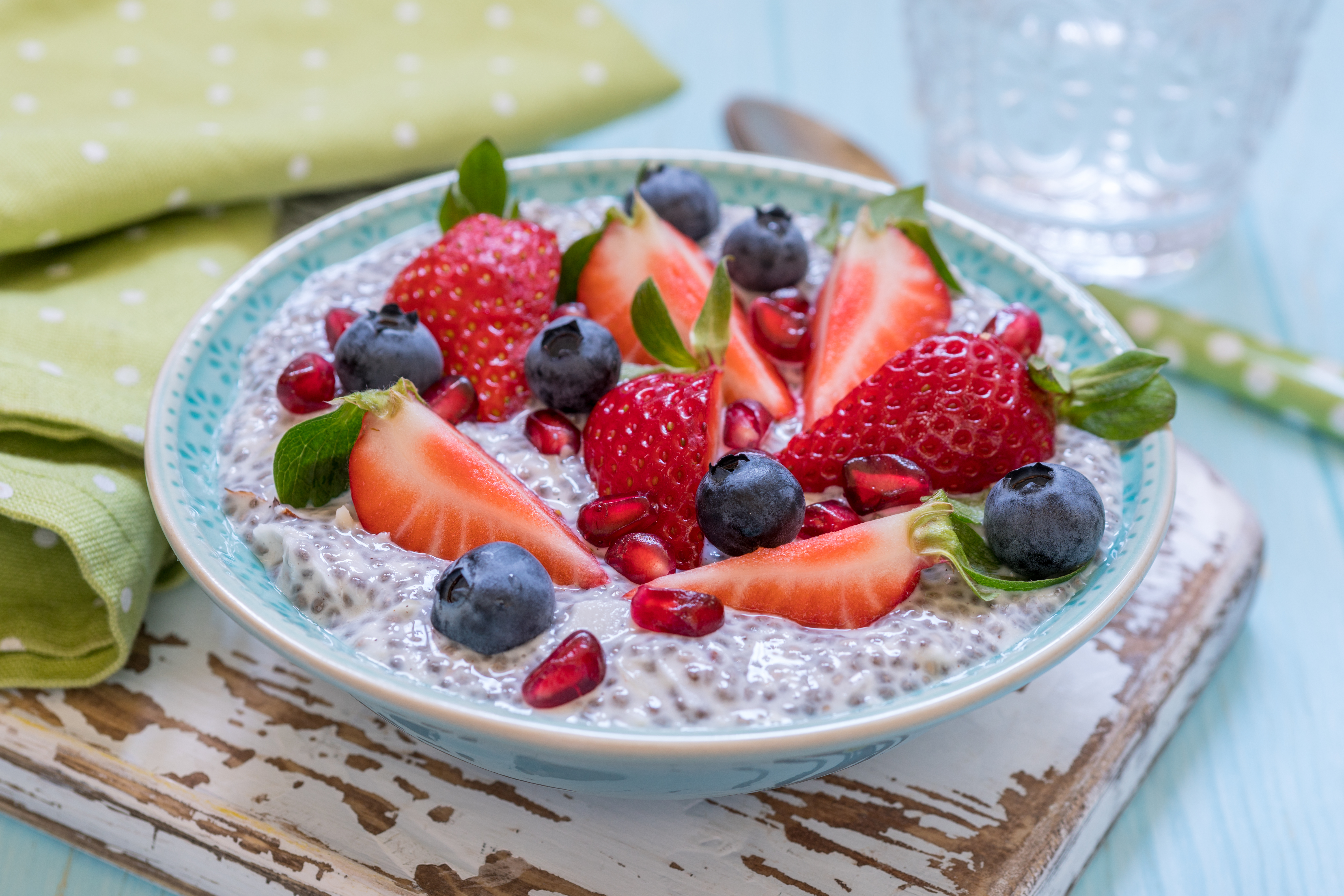 Keto-friendly chia fruit parfait 