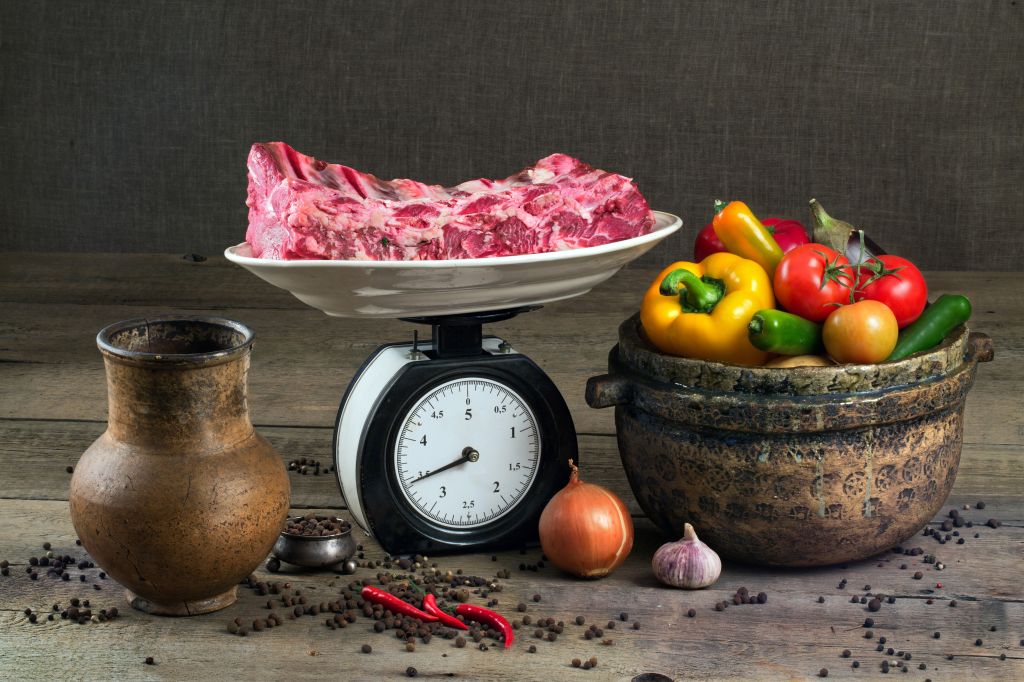 Meat on a scale