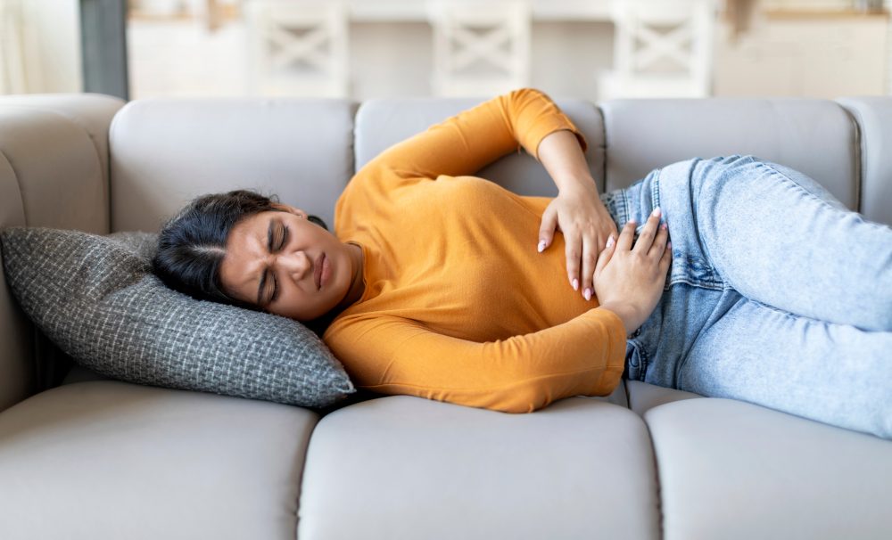 Woman with stomach upset 
