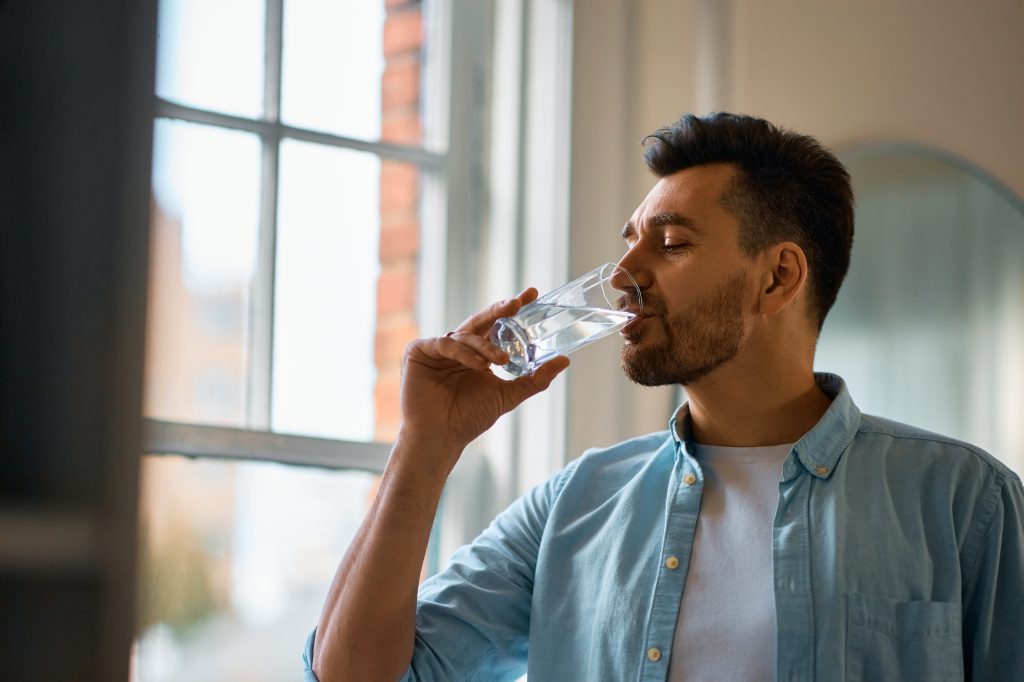 Man drinking water