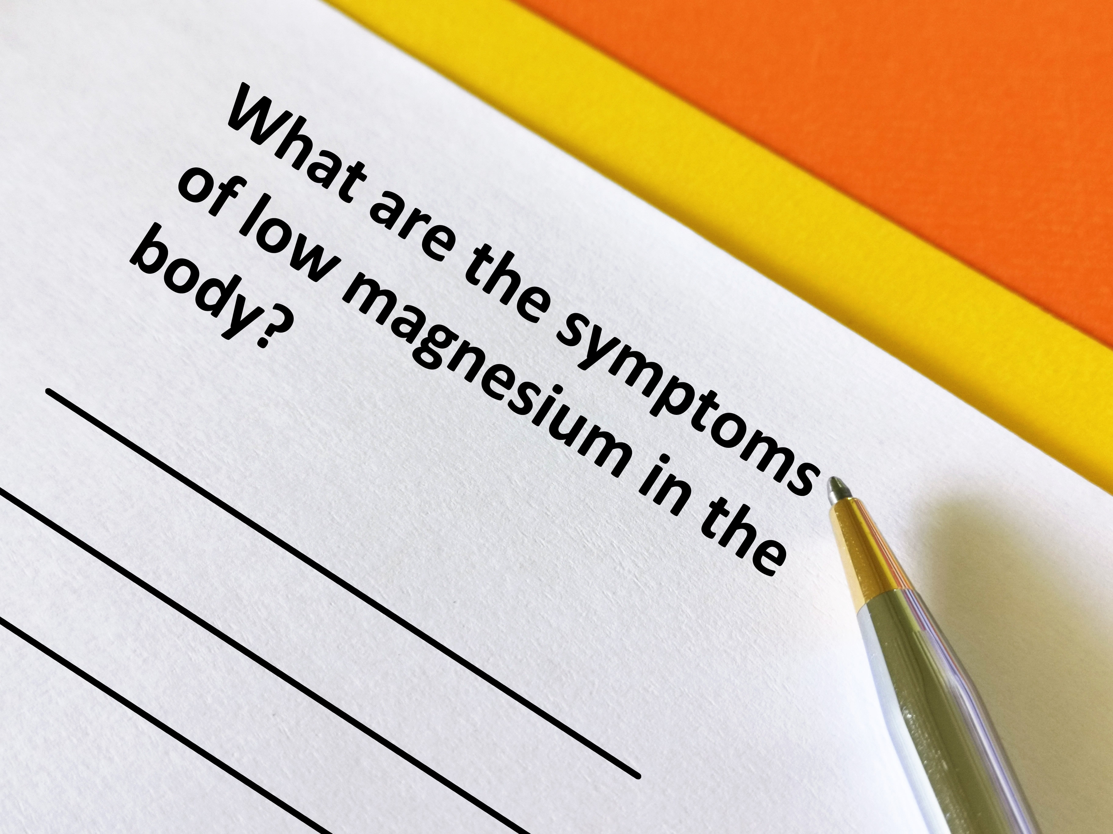 Questionnaire on low magnesium levels 