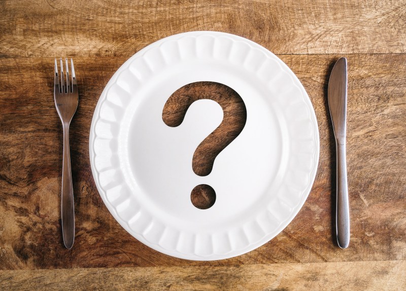 Question mark on a plate