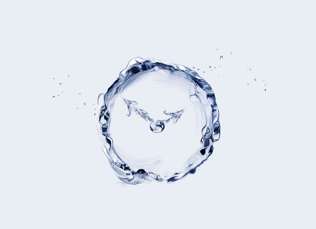 Clock made from water