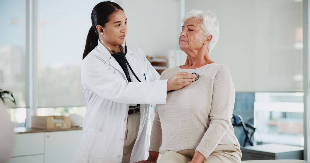 Doctor examining a woman