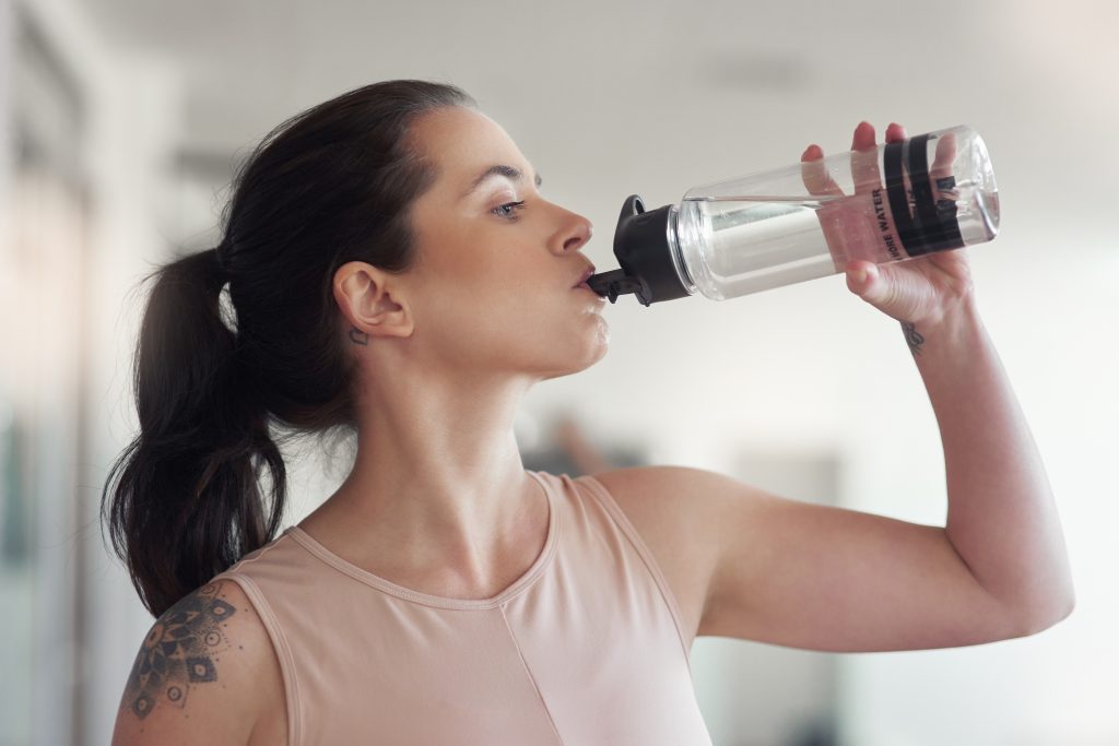 Woman drinking water