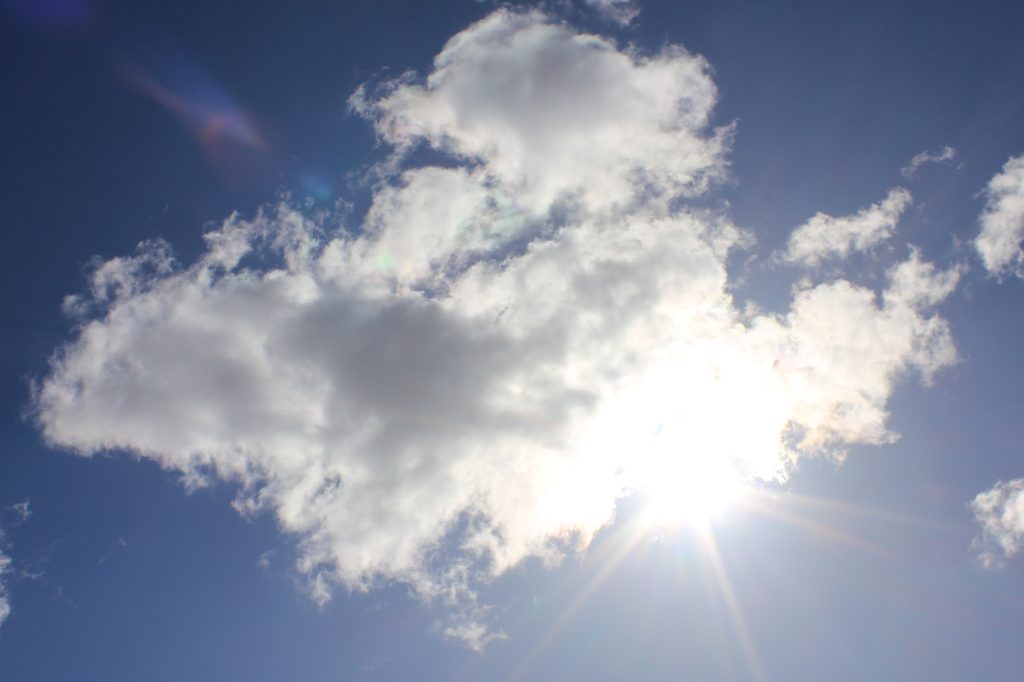 Sun behind a cloud