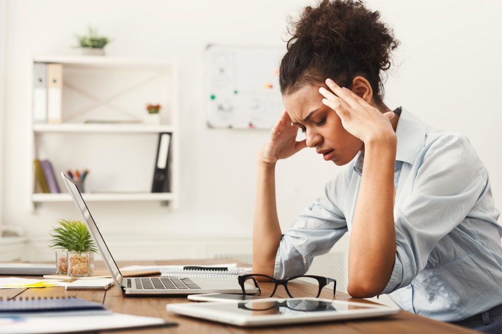 Woman feeling unwell