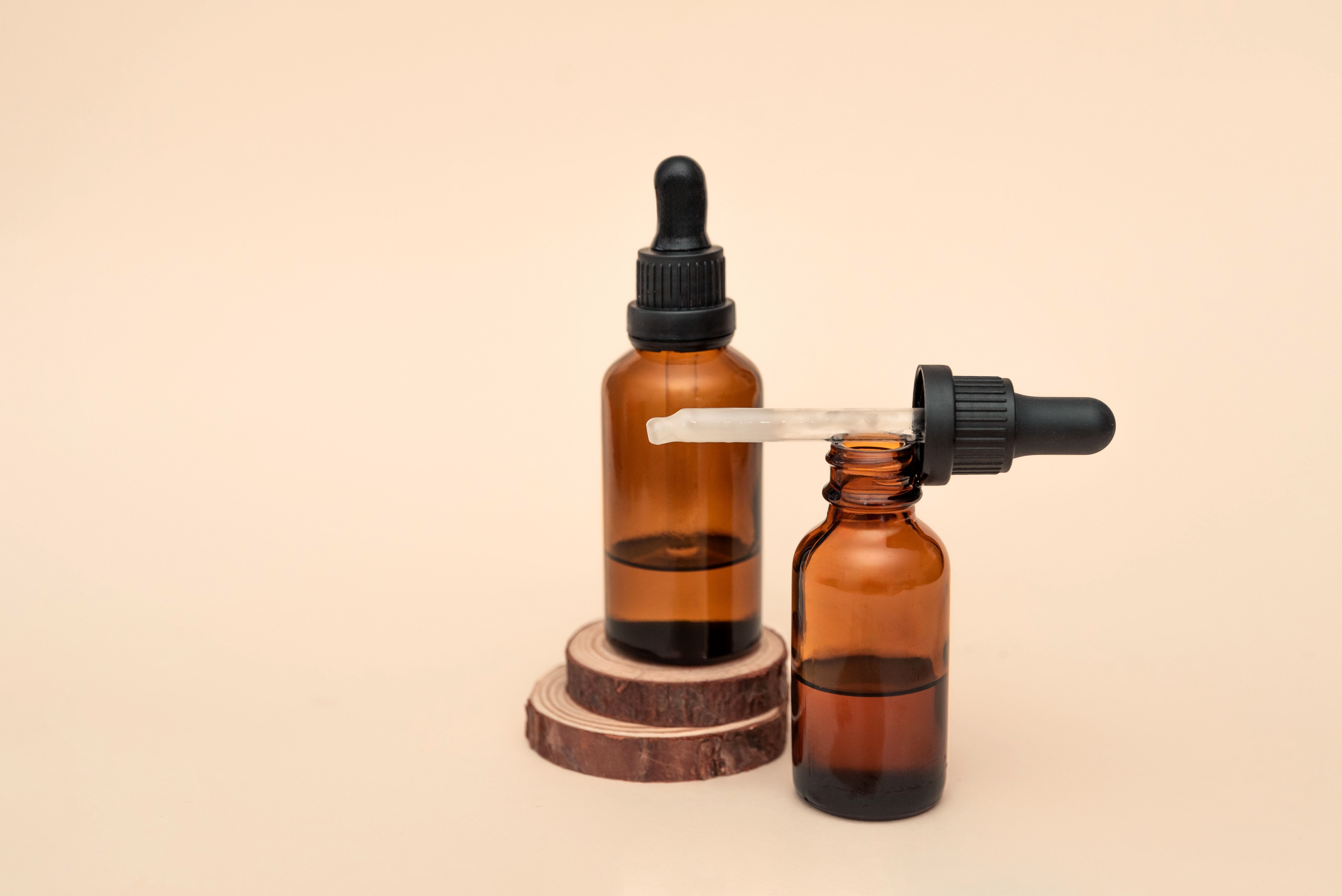 Brown bottles of colloidal silver
