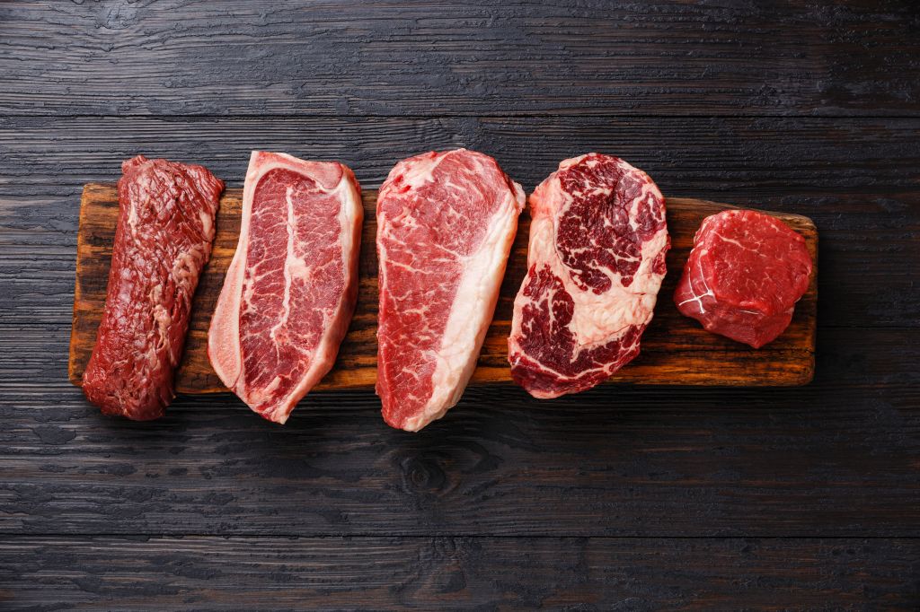 Different cuts of beef