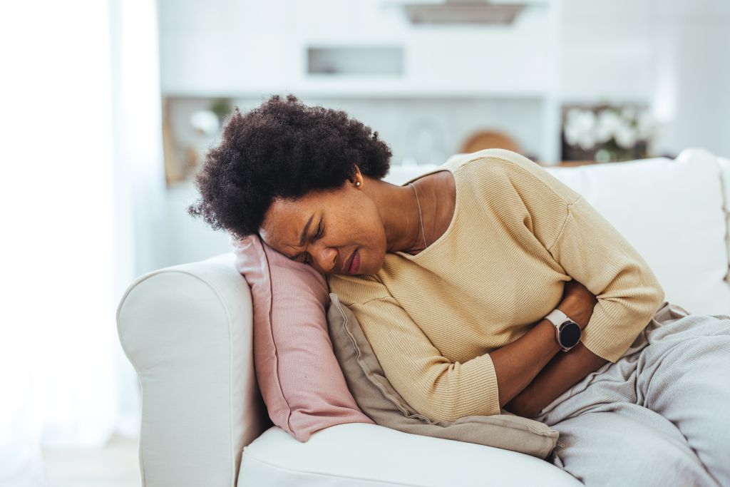 Woman with abdominal pain  