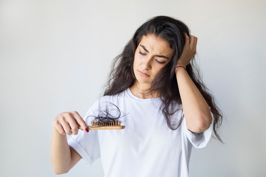 Woman with hair problems 