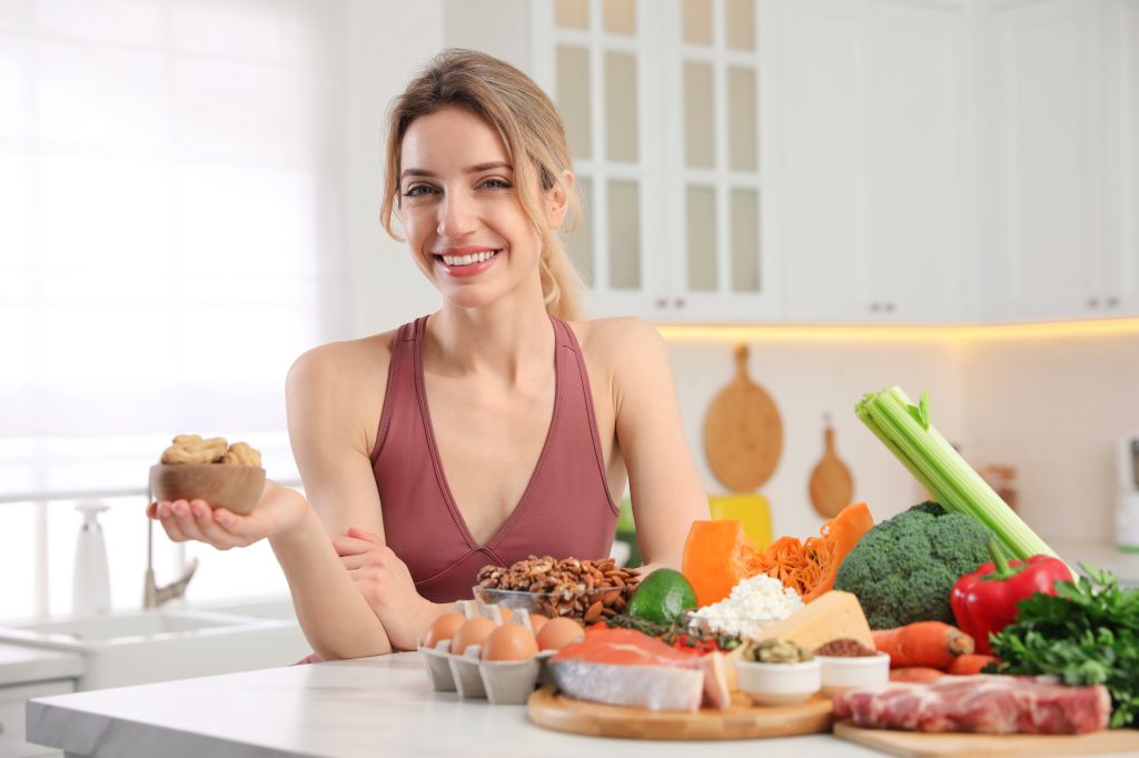 Woman with healthy food for Keto Weight Loss