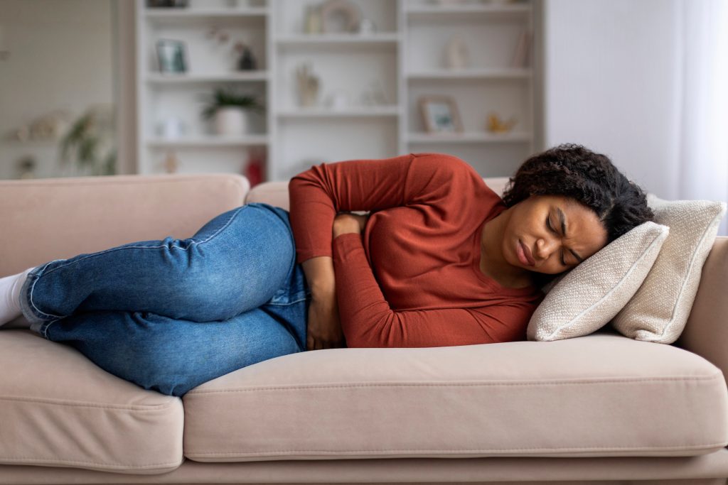 Woman with digestive issues