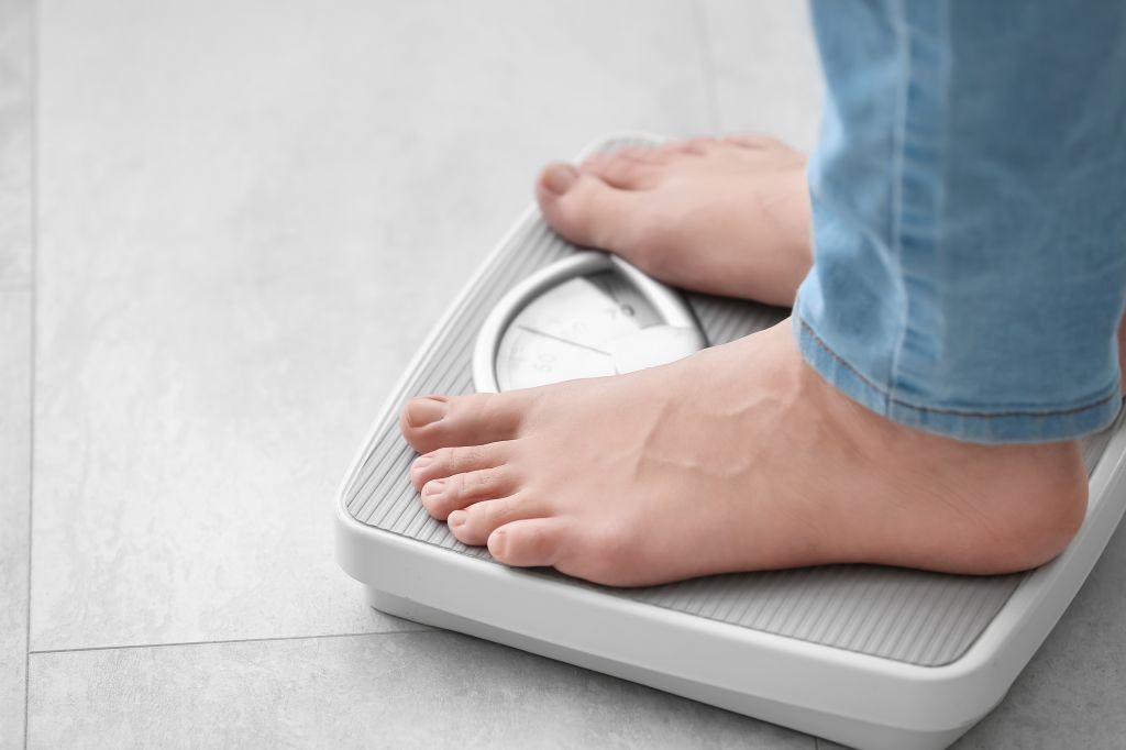 Feet on a scale