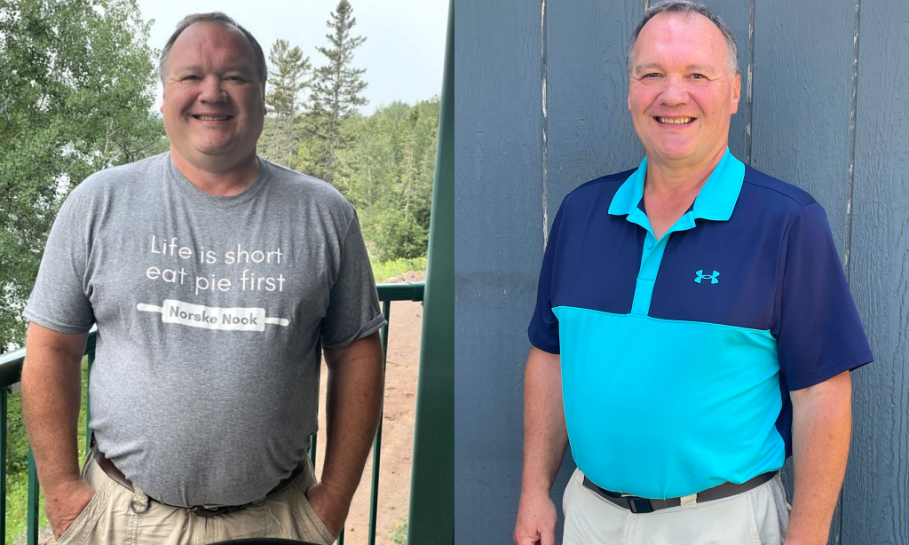 Before and after image of Mike Pulvemacher