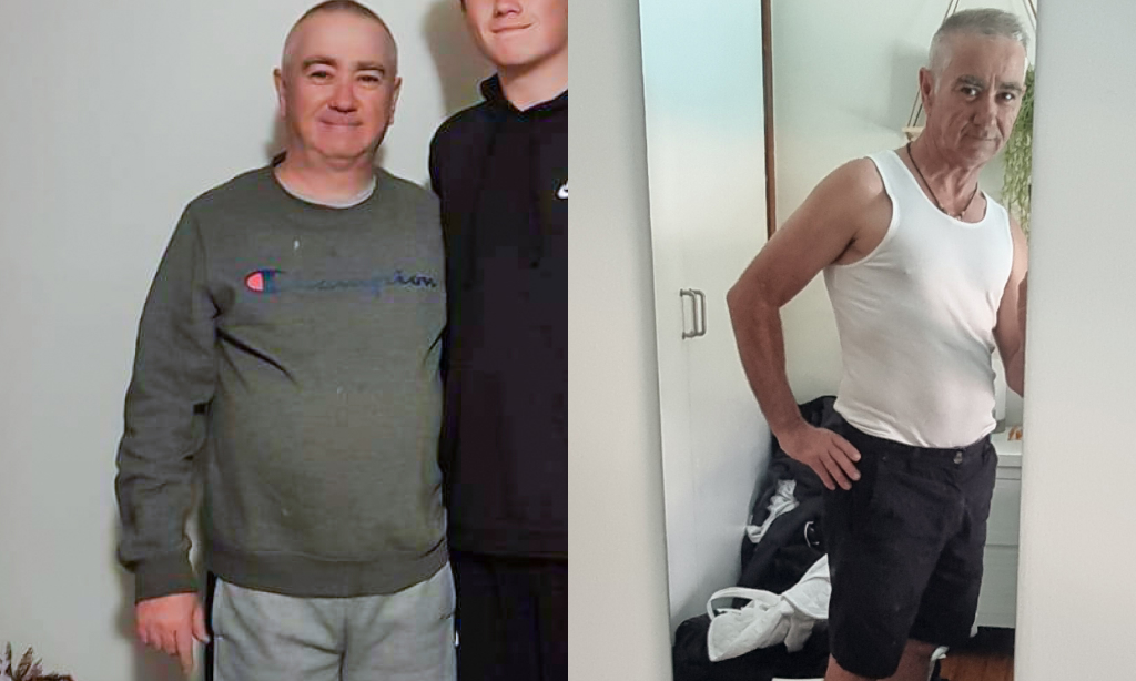 Before and after image of Andrew Stewart