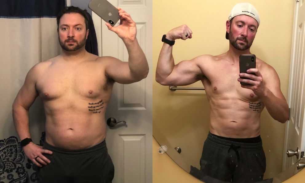 Before and after image of Steve Casey