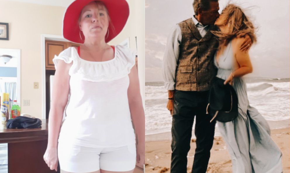Before and after image of Amy Catlin Wozniak