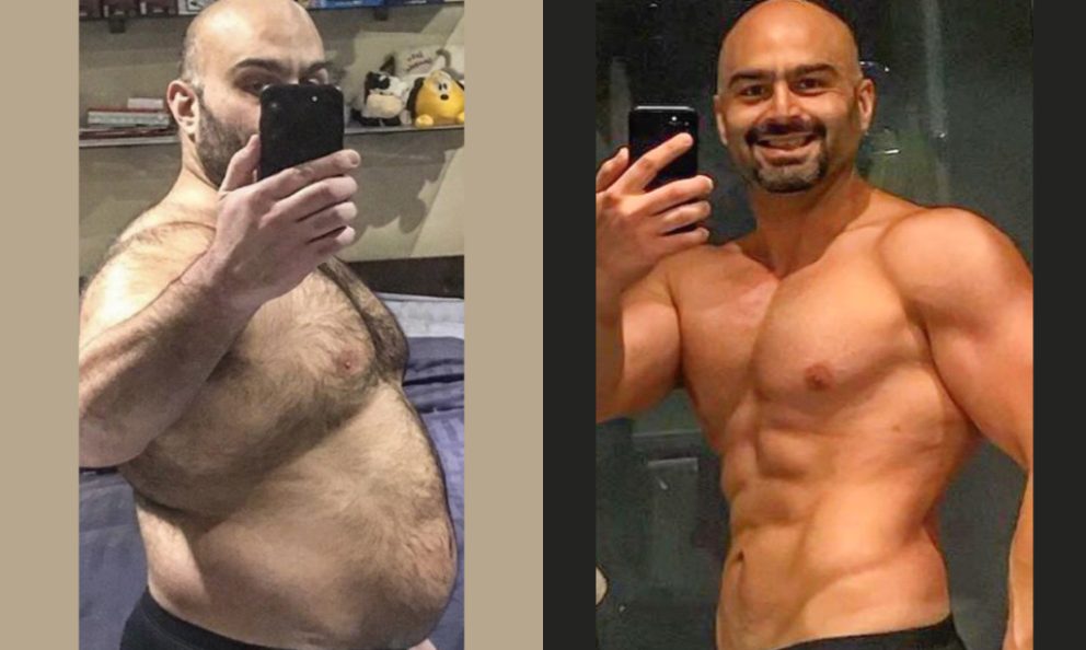Before and after image of Nick Nicolaou