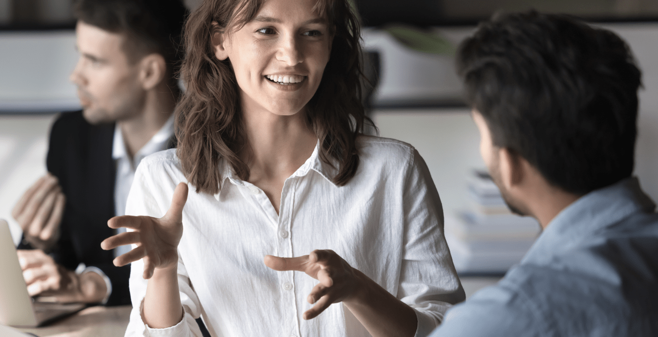 Group discussion in a modern office