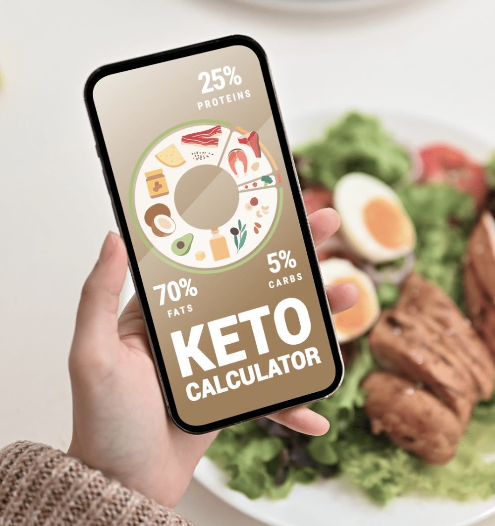 Keto calculator on smartphone display