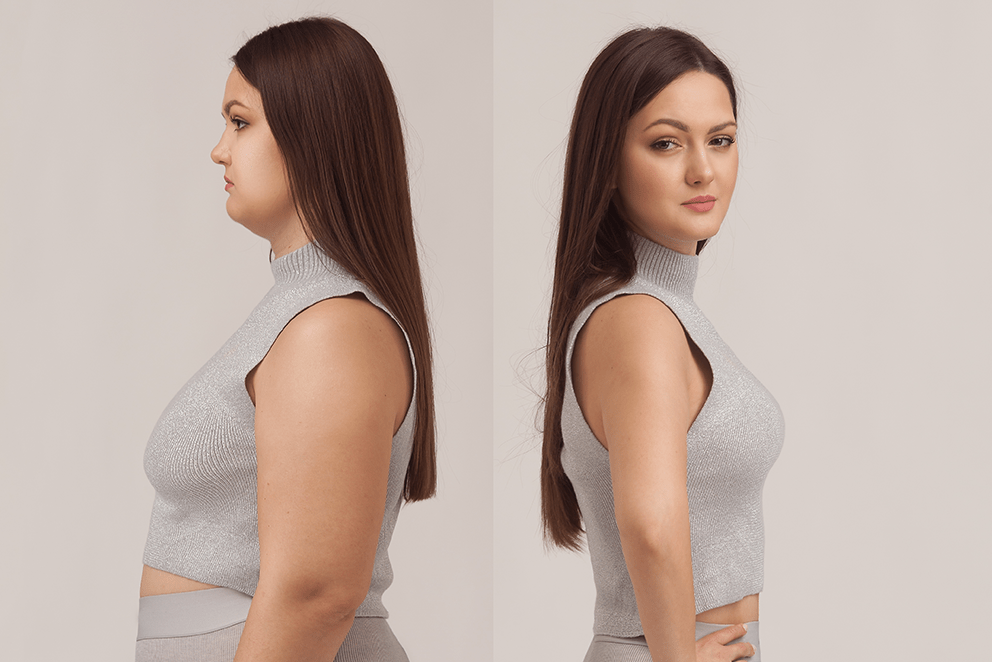 Before and after body transformation