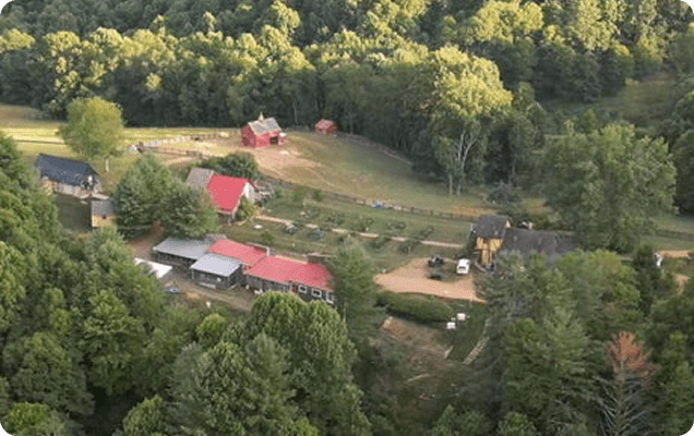 Aerial view of a rural farm