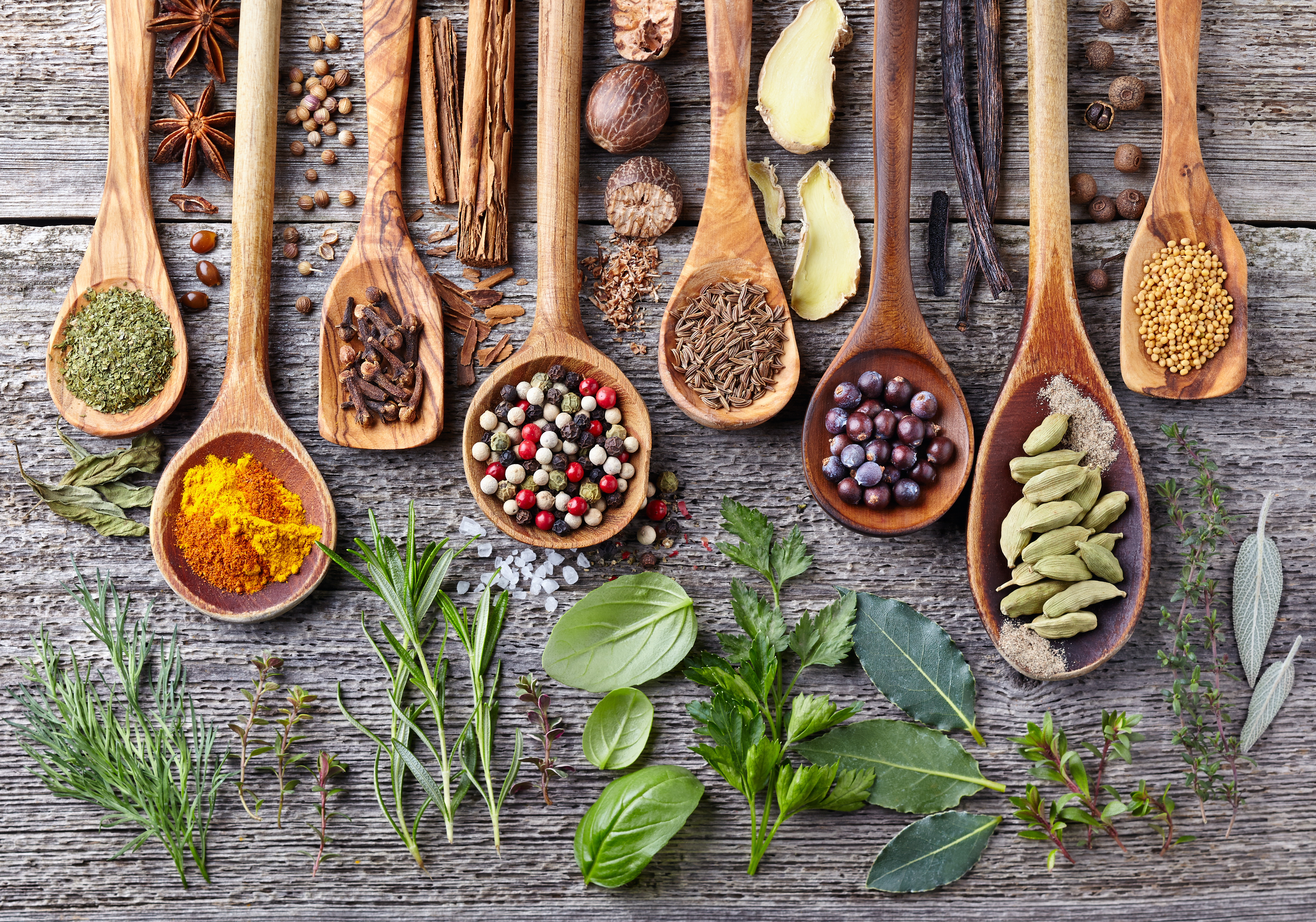 Selection of herbs and spices  