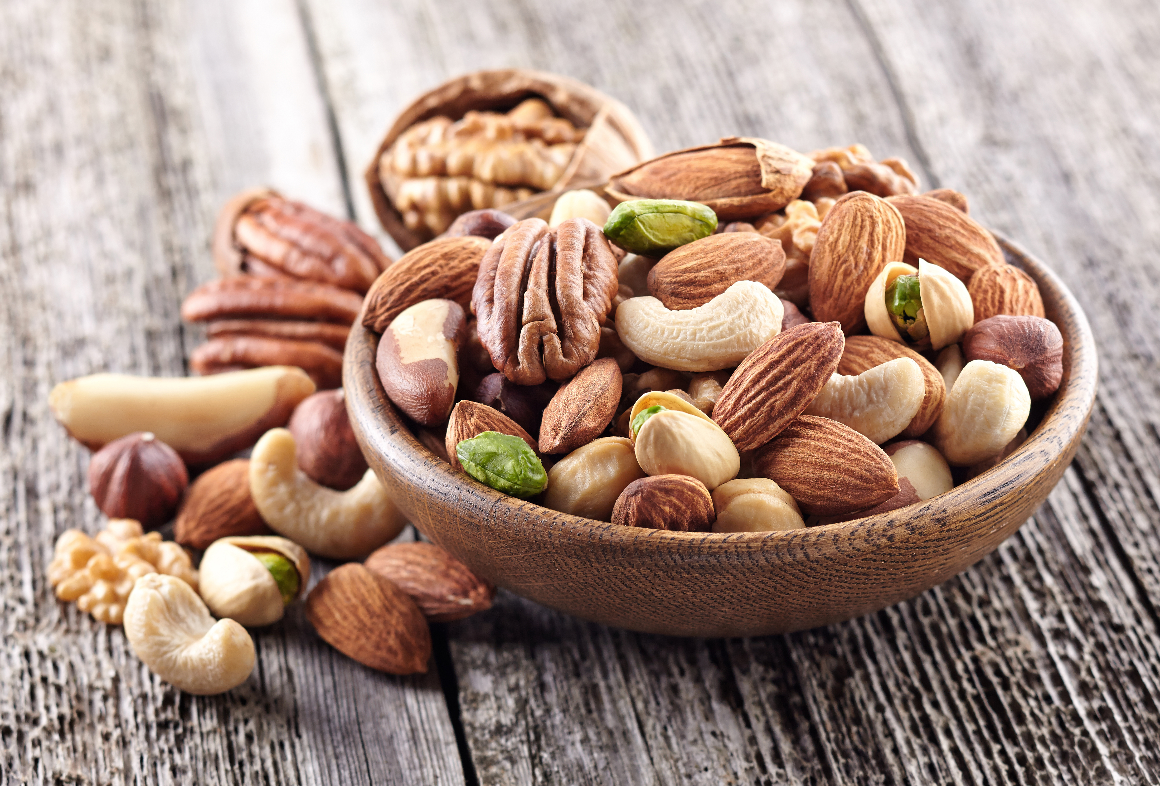 a bowl of mixed nuts