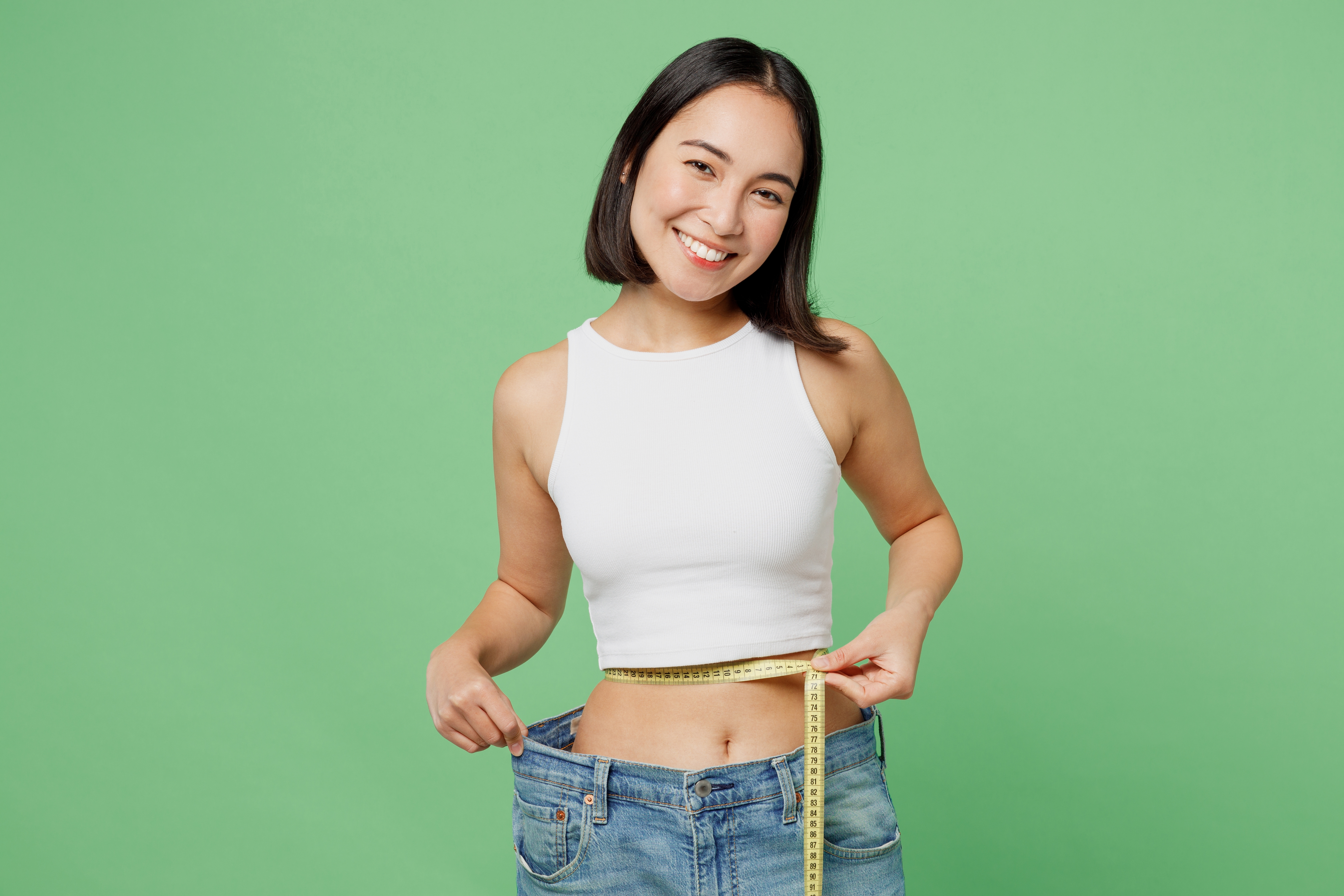 Woman in oversized jeans 
