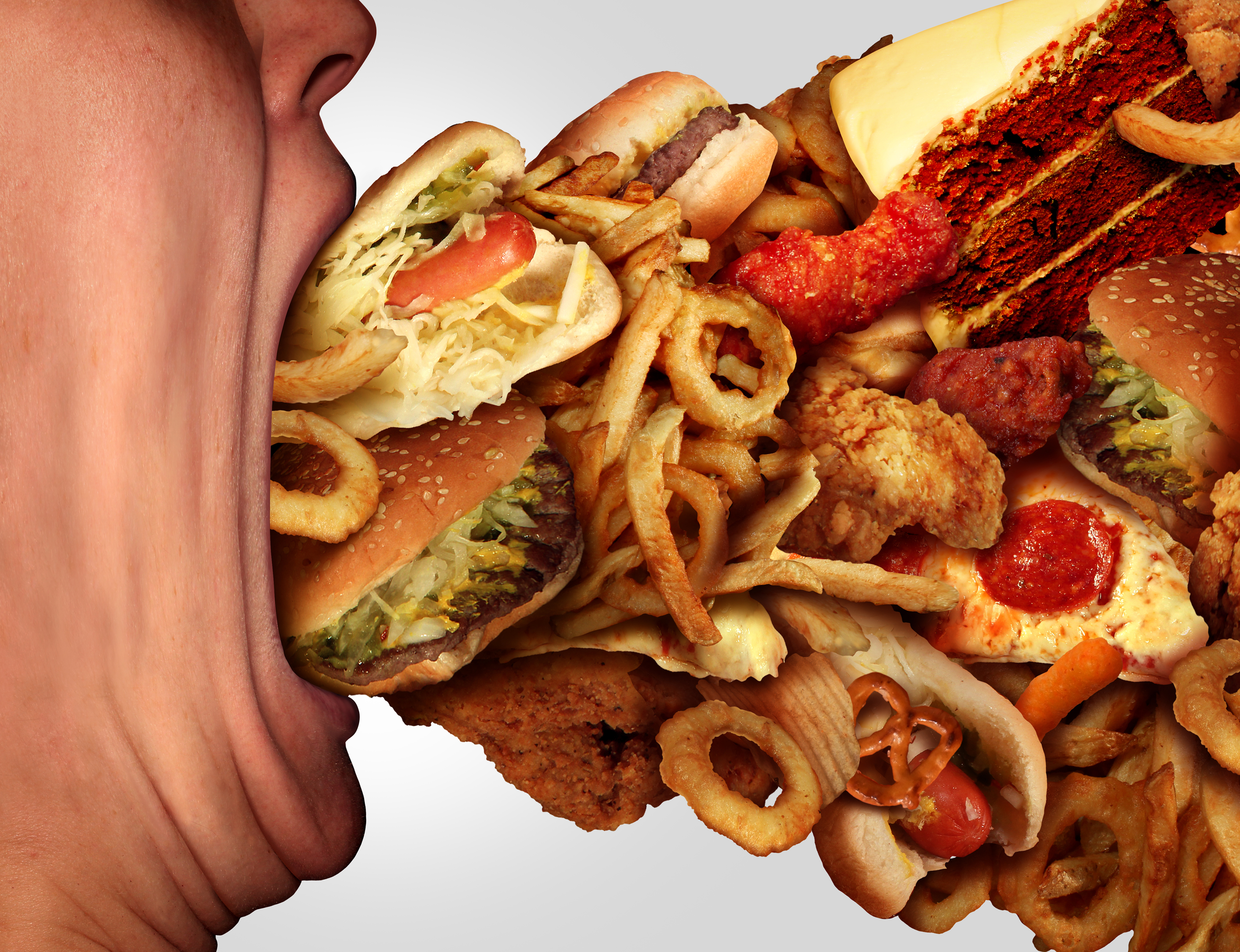 Eating junk food 