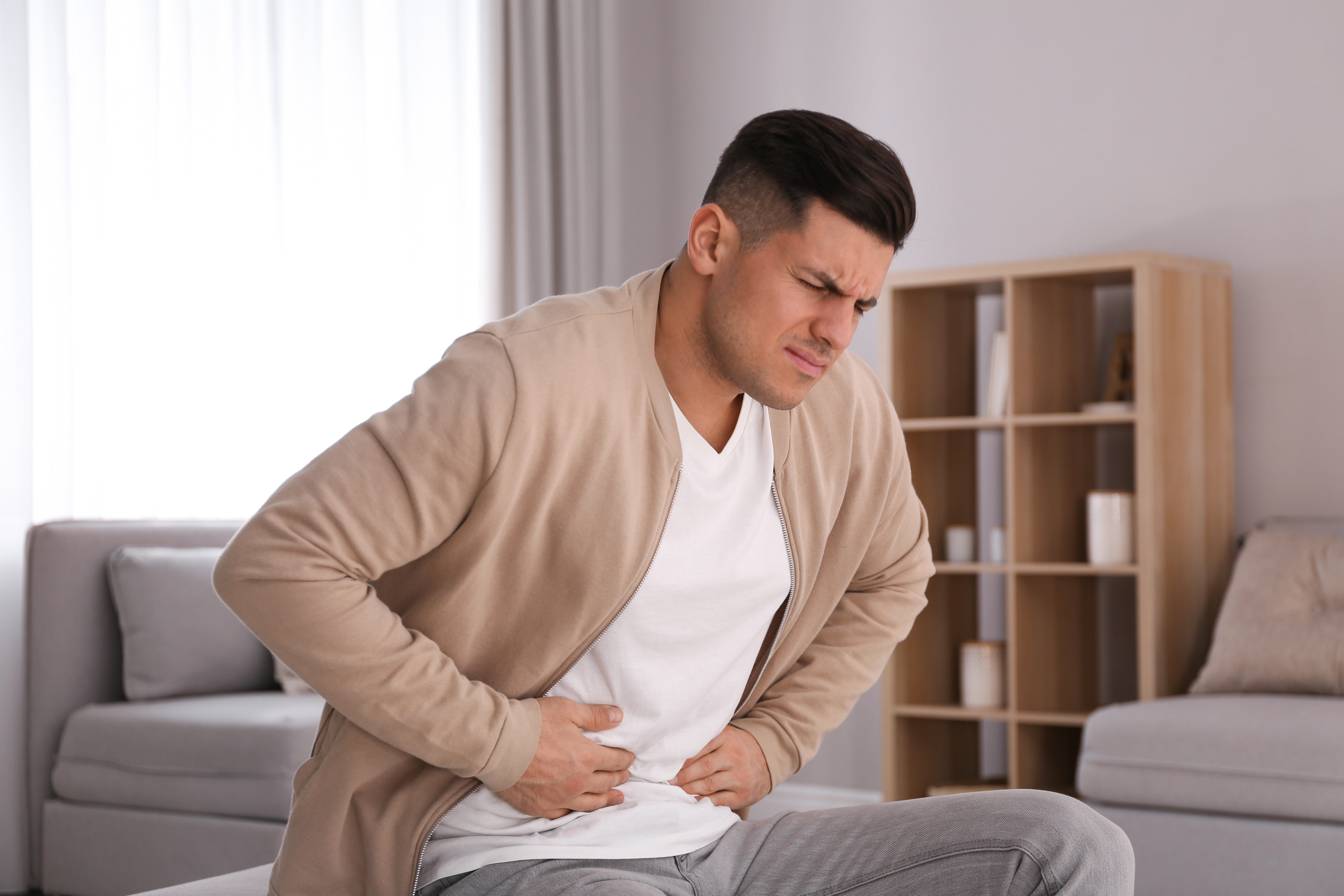 Man with stomach ache 
