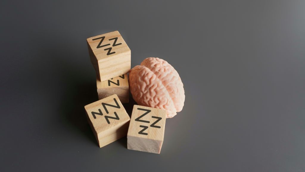 Brain resting concept with blocks