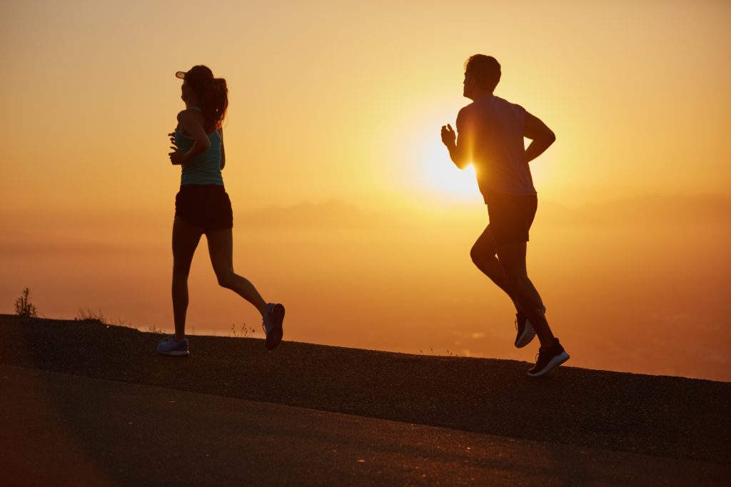 Couple on a morning run